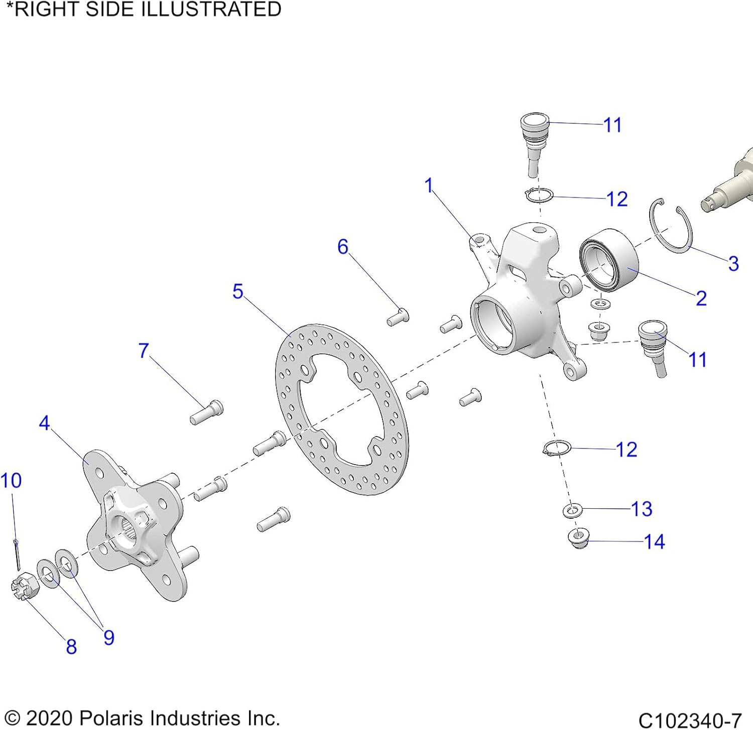 Polaris GEM Front Disc Brake, for specific Sportsman ATV, RZR, RANGER and GENERAL models, Field Tested, Genuine OEM - Part 5254999