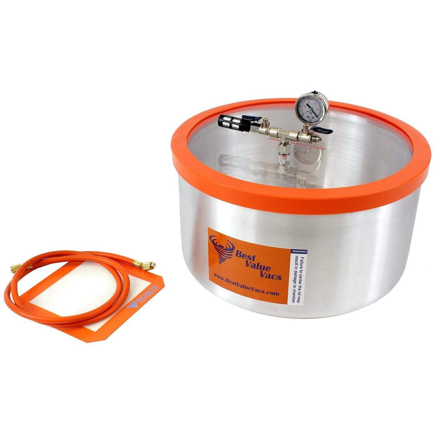 BVV 7 Gallon Aluminum Vacuum Degassing Chamber with Acrylic Lid