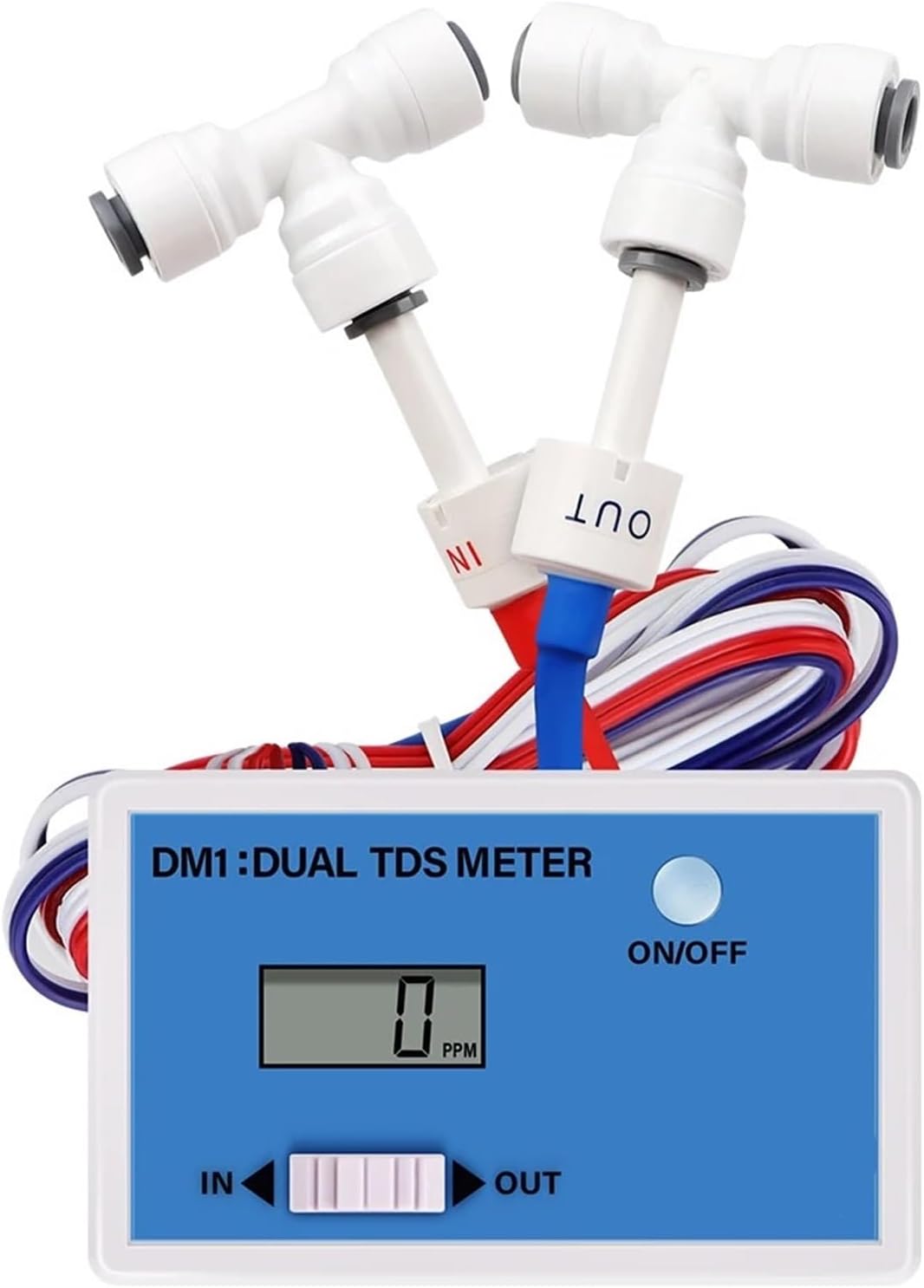 Water Test Meter, Dual Water Quality Tester Online TDS/EC Meter Digital Input/Output Water Quality Monitor Tap Water Fish Tank Test Pen(DM-2EC)