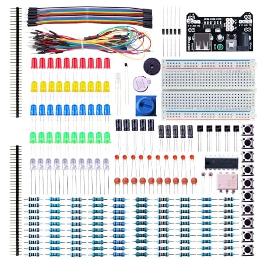ELEGOO Electronic Fun Kit Breadboard Kabel Widerstand Kondensator LED Potentiometer für Elektronik Learning Kit, Kompatibel mit Arduino IDE, UNO R3, MEGA, etc