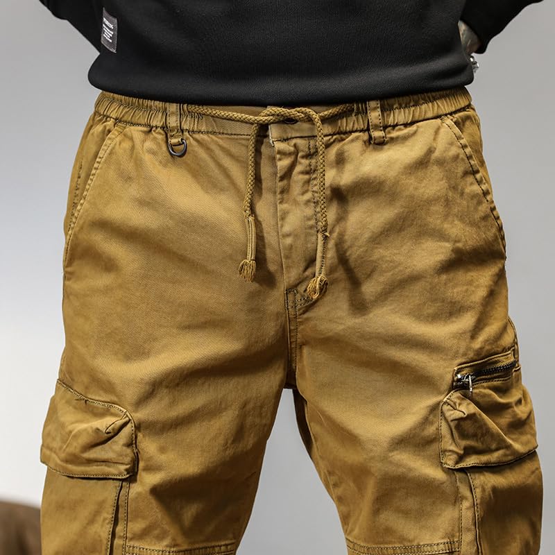 G-STONE Casual Cargo Pants for Men Relaxed Fit Multiple Pockets Drawstring Lightweight Wear Resistant Elastic Waist Pant2