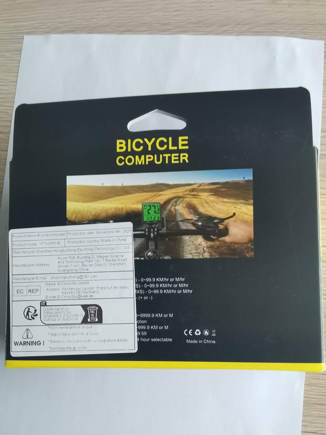 Wireless Tachimetro Bici， Misuratore di frequenza cardiaca, sensore di frequenza a pedale, e tachimetro 3-in-1 cycling equipment, 2.8-inch LCD Computer da Bici con retroilluminazione Computer Bici.