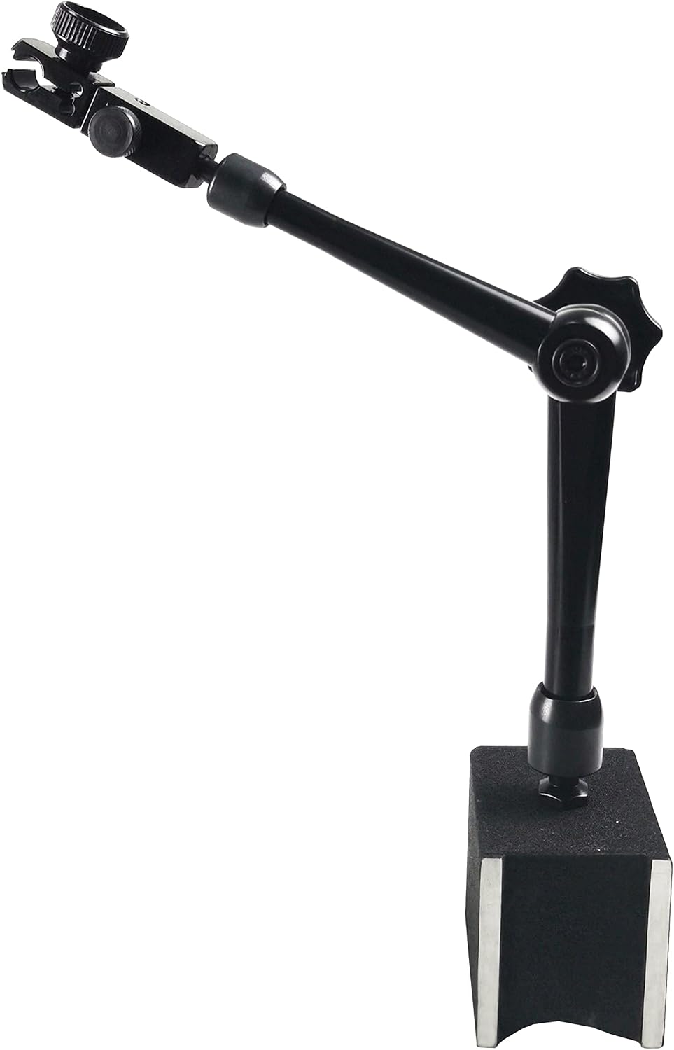 HFS(R) Dial Indicator Magnetic Base Stand with Adjustable Holder Flexible Arm for 8mm Digital Dial Test Indicator Gauge 176lbs/80kg Max Pull Black