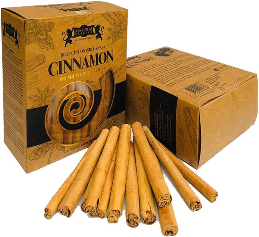 Real Ceylon (Sri Lanka) Cinnamon Sticks, 5 Inch,(250g), Premium Grade, Freshly Packed