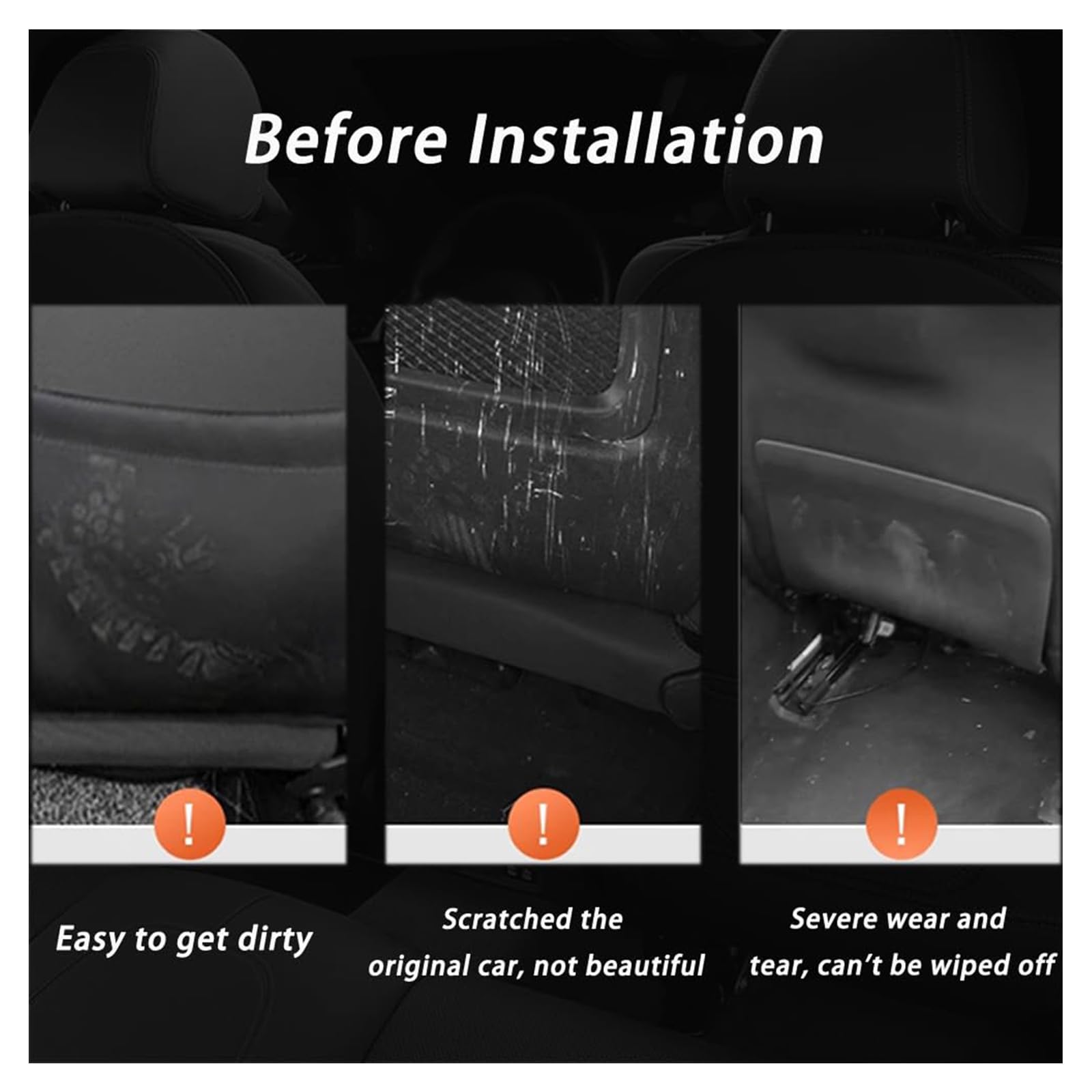 Organizadores Asiento Trasero Coche para Merc&edes B&ENZ E200 E260 E300 Protección Trasera para Asientos Coche, Almohadillas antipatadas, Bolsa Almacenamiento Trasera