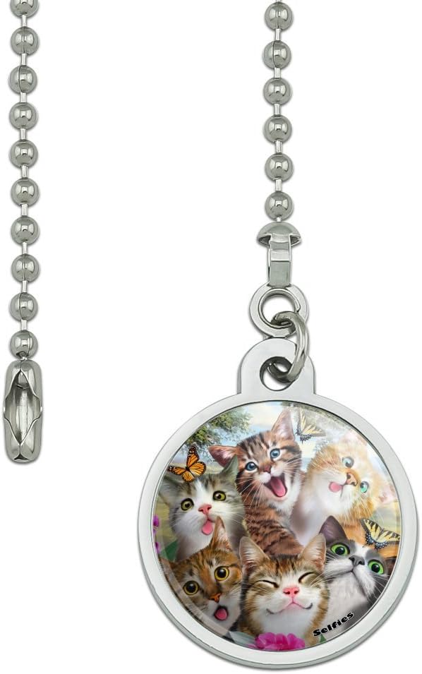 GRAPHICS & MORE Cats and Butterflies Selfie Ceiling Fan and Light Pull Chain