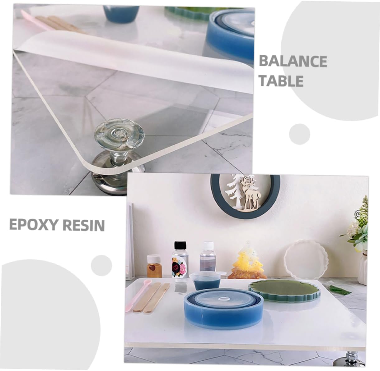LIFKOME Adjustable Epoxy Resin Leveling Table Work Surface Leveling Feet for DIY Crafts Jewelry Making