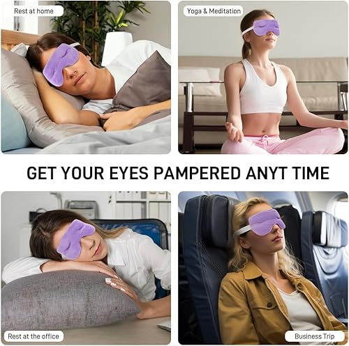 Miniatura 28 de Máscara de ojos calentada por microondas para ojos secos, compresa de ojos húmeda, máscara de ojos cálida con peso para ojos secos, tratamiento