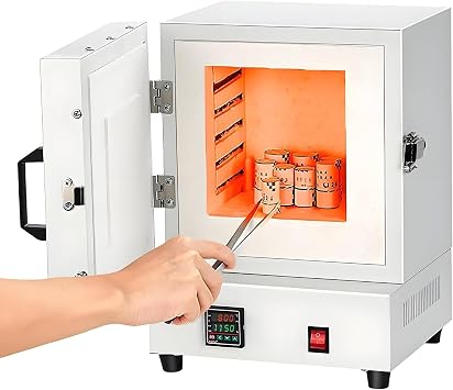 فرن مفل 1150C، فرن كهربائي 2000W لصنع المجوهرات، فرن مختبر رقمي 2102 لإزالة الشمع والتلدين والمعالجة الحرارية، 42x30x27 سم