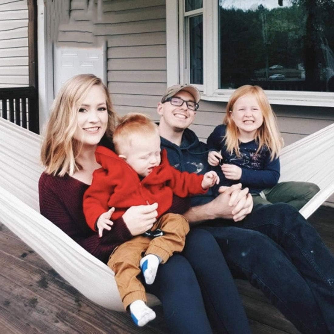 AnHua Cotton Hammock, Brazilian Double Hammock, Soft Comfortable Fabric Canvas Hammock for Patio, Porch, Garden and Backyard Portable Hammock