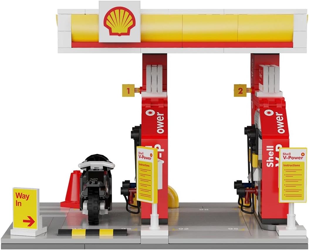 Assembled CaDA C66028W Shell Retail Petrol Station back view