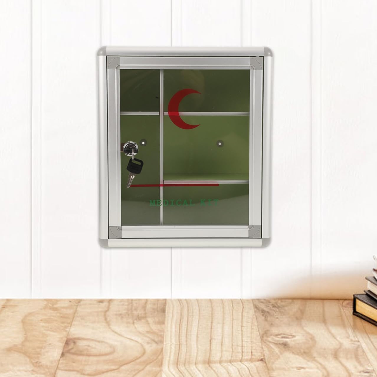 1set Wall-mounted Medicine Lock Box for Secure Medication Storage Portable First Aid Kit Organizer Lock for Use for Emergency Medical Supplies