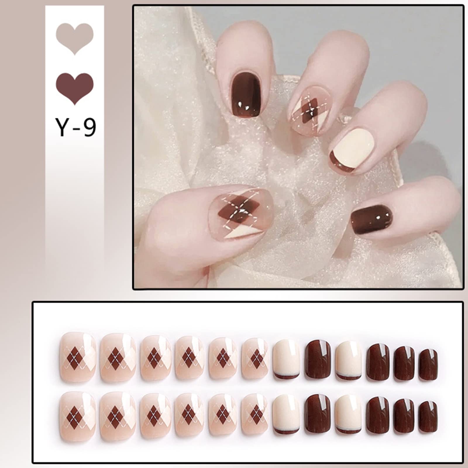 Press On Nails Long Coffin Bellarine Tapered full coverage glossy false Nails - Image 3