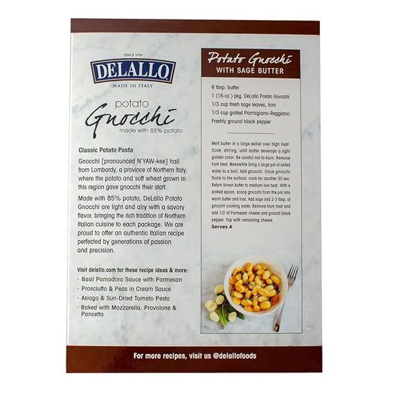 DeLallo Traditional Italian Potato Gnocchi, 1lb