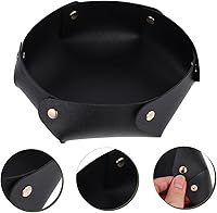 Vista 3 de ERINGOGO 4pcs Dice Tray Bandejas Decorativas Folding Bracket Desktop Stand Table Trays Folding Tray Desk Tray Leather Bracers Decorative Tray Trim