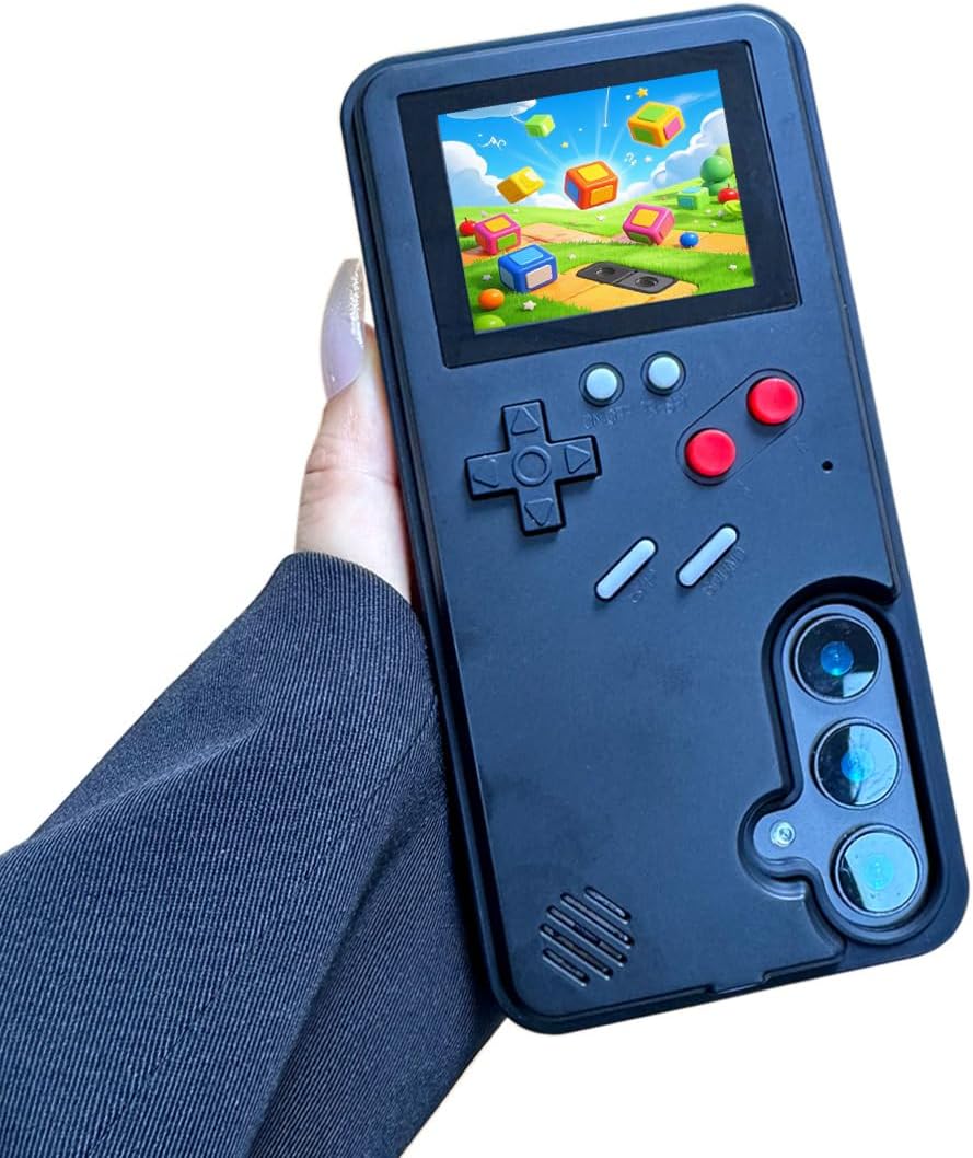Game Phone Case for Samsung Galaxy S24 Ultra, Nostalgic Game Case for Samsung Retro Playable Gaming Design, Classic Creative Funny Birthday Gifts, Black