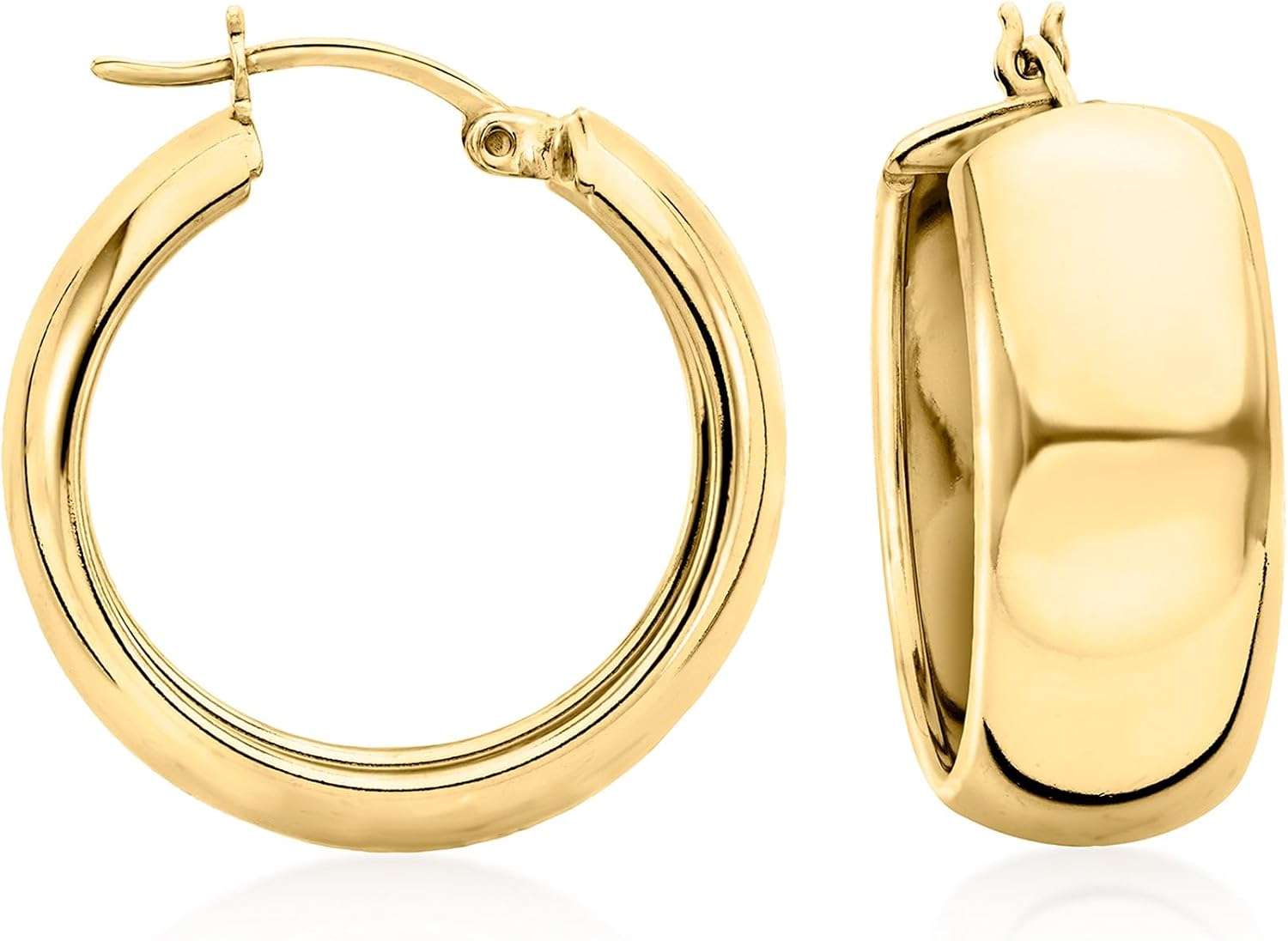 Ross-Simons 18kt Gold Over Sterling Wide Hoop Earrings