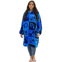 Playstation Check Wearable Oversized Hooded Fleece Blanket Oodie Adults Large