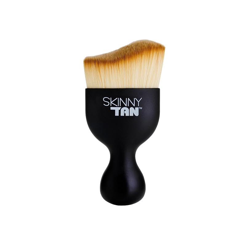 Pincel para autobronzeador Skinny Tan com cerdas sintéticas macias, formato ergonômico, cor marrom-claro, RZMBS, 1 unidade