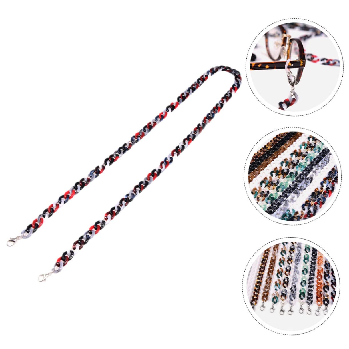 LIFKOME 5piezas Cadena De Gafas De Sol Para Mujeres y Sujeta Gafas Estilosa y Ligera Para Actividades Al Aire y Deportes Accesorio Práctico y Duradero