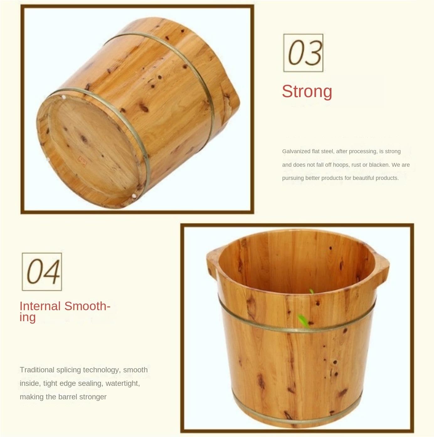 Fußbad Fussbad Fußwanne Holzfass-Fußbad-Fußbecken Großes Fußbadewanne-Fußbad Für Erwachsene Fußbadeeimer Aus Holz Fussbadewanne