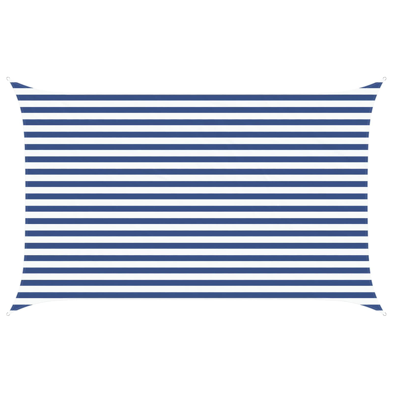 vidaXL Sun Shade Sail Blue and White 4 x 2.5 m 100% Polyester Oxford, Outdoor Shade, UV-Resistant, Rectangular Canopy, Polyester Cover, Modern Terrace, Water Resistant Poolside — image 1