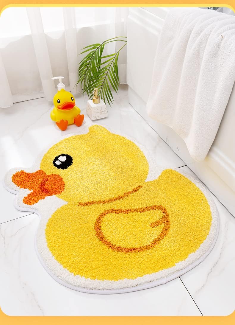 Novelty Microfiber Bath Mat Area Rugs for Bathroom Yellow Duck 67 75 CM