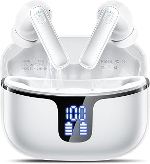 Drsaec Cuffie Bluetooth, 2026 Nuovo Auricolari Bluetooth | 6D Stereo Cuffie Wireless in Ear con ENC Mic, 40Ore Cuffie Senza Fili Cancellazione Rumore IP7 Impermeabili Sport Cuffiette