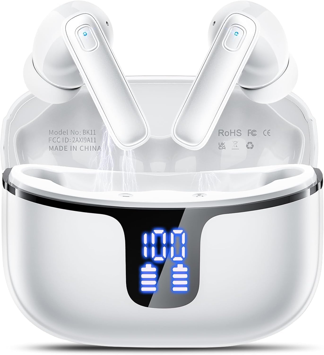 Drsaec Cuffie Bluetooth, 2026 Nuovo Auricolari Bluetooth | 6D Stereo Cuffie Wireless in Ear con ENC Mic, 40Ore Cuffie Senza Fili Cancellazione Rumore IP7 Impermeabili Sport Cuffiette