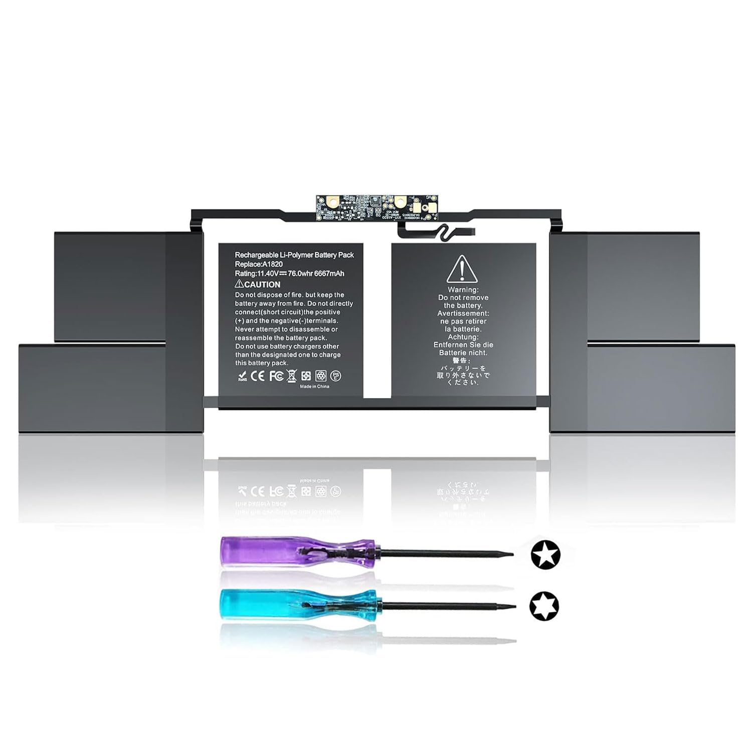 Batteria compatibile A1820 per Macbook Pro 15" A1707 (anno 2016, 2017) 11.4V 6660 mAh Kit Montaggio