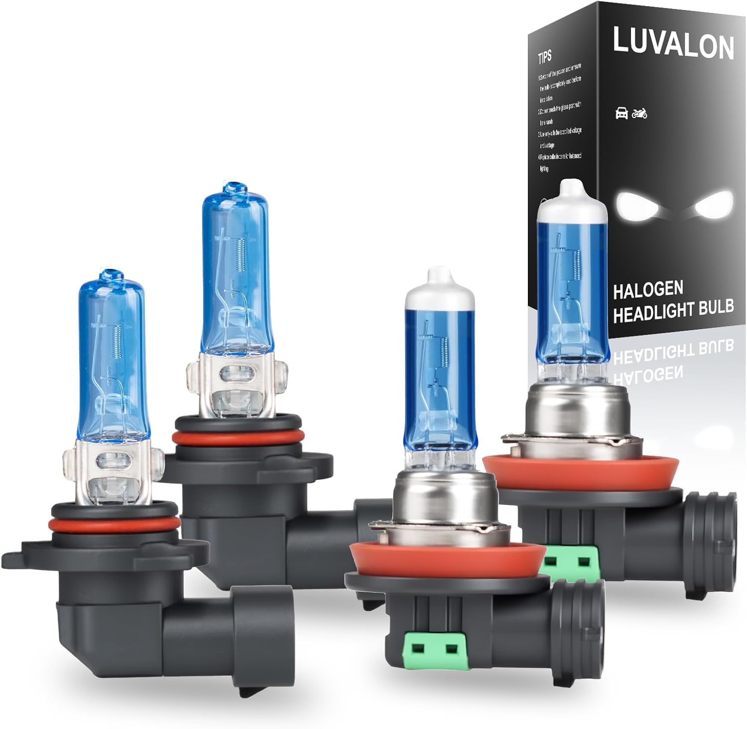 H11 9005 Headlight Bulbs For Toyota Camry 2007 2008 2009 2010 2011 2012 2013 2014 2015 2016 2017 2018 High Low Beam Replacement Halogen Headlight Bulbs Long Life High Performance Pack of 4