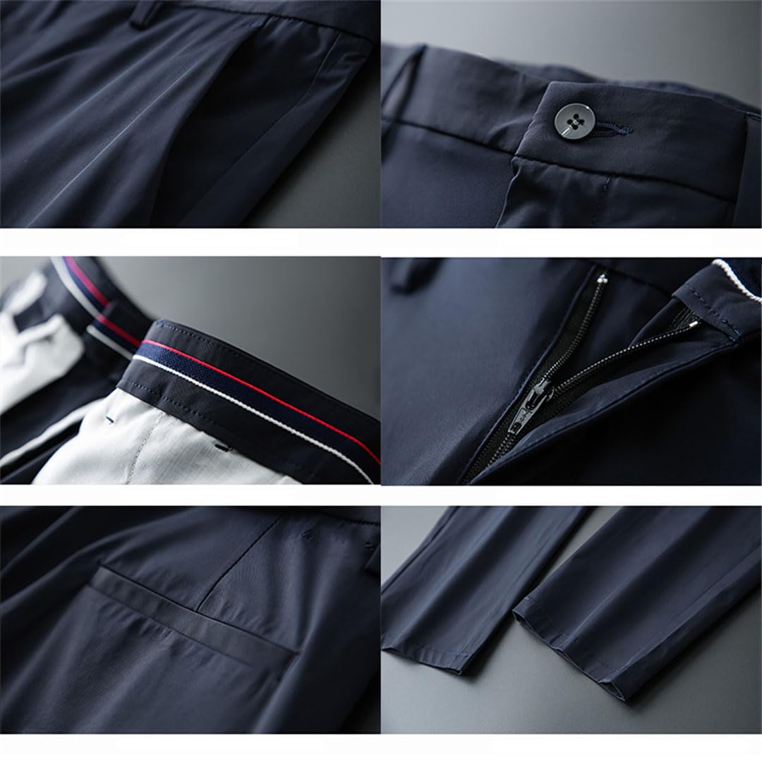 Pantalones De Hombre Pantalones Rectos De Peso Medio De Verano Pantalones Casuales De Cuerpo Entero