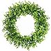Lvydec Artificial Green Leaves Wreath - 15" Fake Eucalyptus Wreath Outdoor Green Wreath for Front Door Wall Window Party Décor