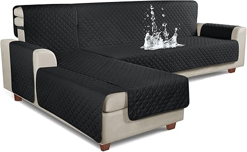 Miniatura 7 de KinCam Fundas de sofá modulares 100% impermeables, fundas reversibles en forma de L, 3 piezas, fundas de sofá para tumbonas seccionales