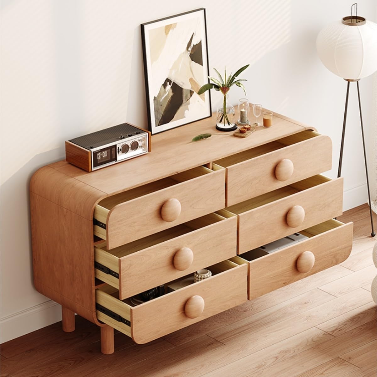 Bufetera Solid Wood Living Room Storage Cabinet, Farmhouse Sideboard, Chinese Sideboard, Restaurant, Kitchen Buffet Cabinet Aparadores Para Comedor(B), 142*45*85cm