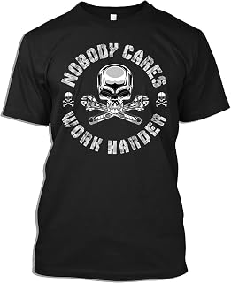 Mechanic Tshirt Vintage Mechanical Engineer Skull Nobody Cares Work Harder Gift T-Shirt for Men Women