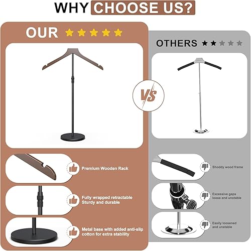 Miniatura 3 de Paquete de 2 soportes de exhibición de camisas, maniquí torso ajustable en altura de 18-34 pulgadas para tiendas de vendedores, soporte de maniquí