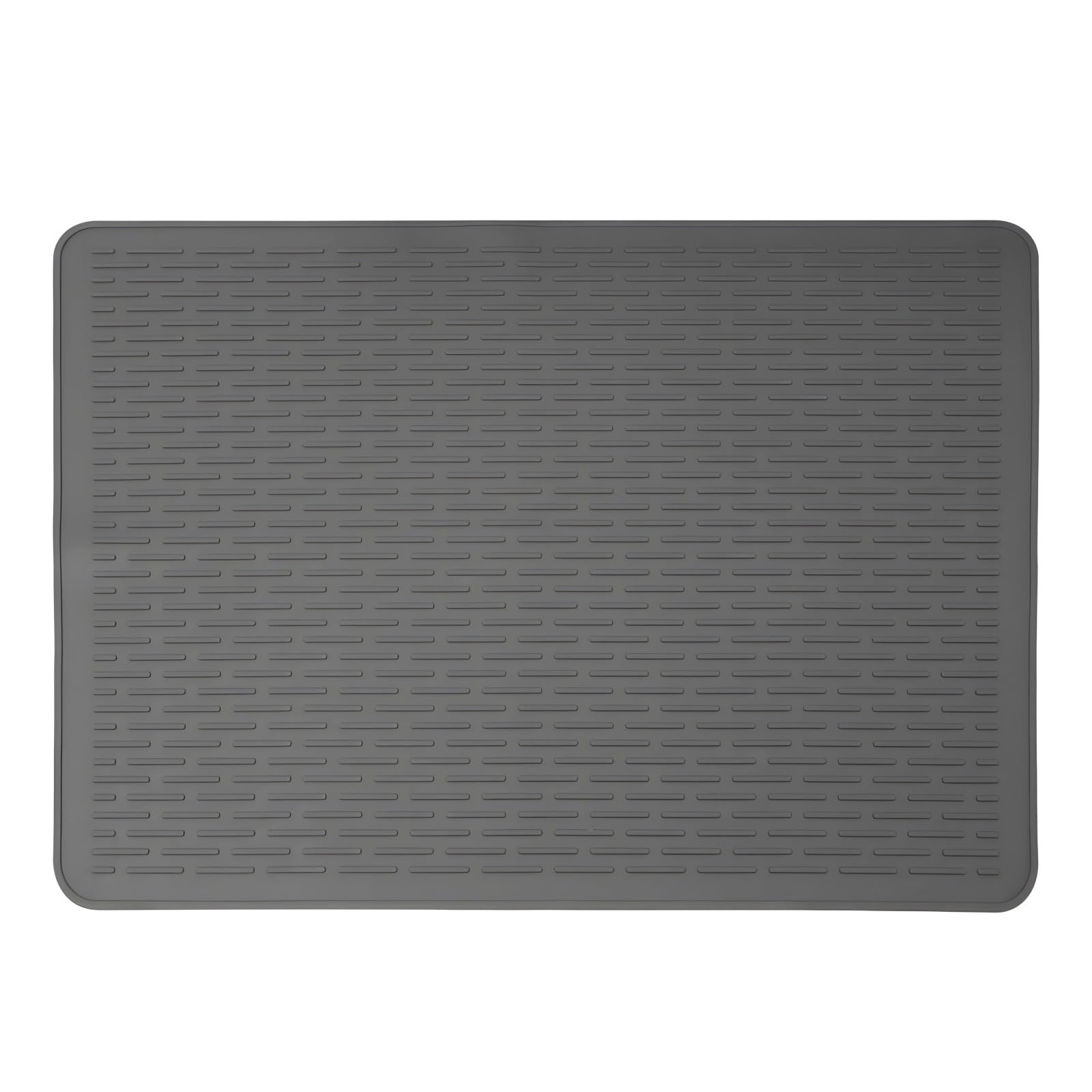 Große Silikon-Abtropfmatte für Geschirr, 28 x 19,7 in, 71 x 50 cm Küchenmatte für die Arbeitsfläche, hitzebeständig bis 446 ℉, schnell trocknende Utensilienmatte, BPA-frei, dunkelgrau
