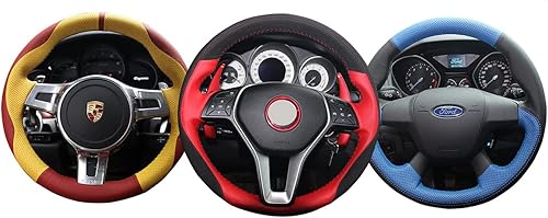 Loncky - Funda para volante de piel sintética con costuras personalizadas para Mercedes Benz AMG CLA CLS GLC GLE GLB S E W177 C190 R190 W205 C118