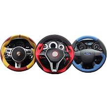 Black Genuine Leather Custom Fit Car Steering Wheel Cover for Seat Leon Mk2 2006 2007 2008/2007 Seat Ibiza 6L Interior Accessories