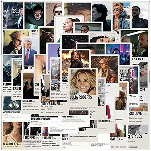 Tacomexi Célèbre Films Autocollant Mur Collage Kit 50 Pièces Films Chambre Décor 4.5x6 cm Petite Affiche Photos Collage Manga Kit