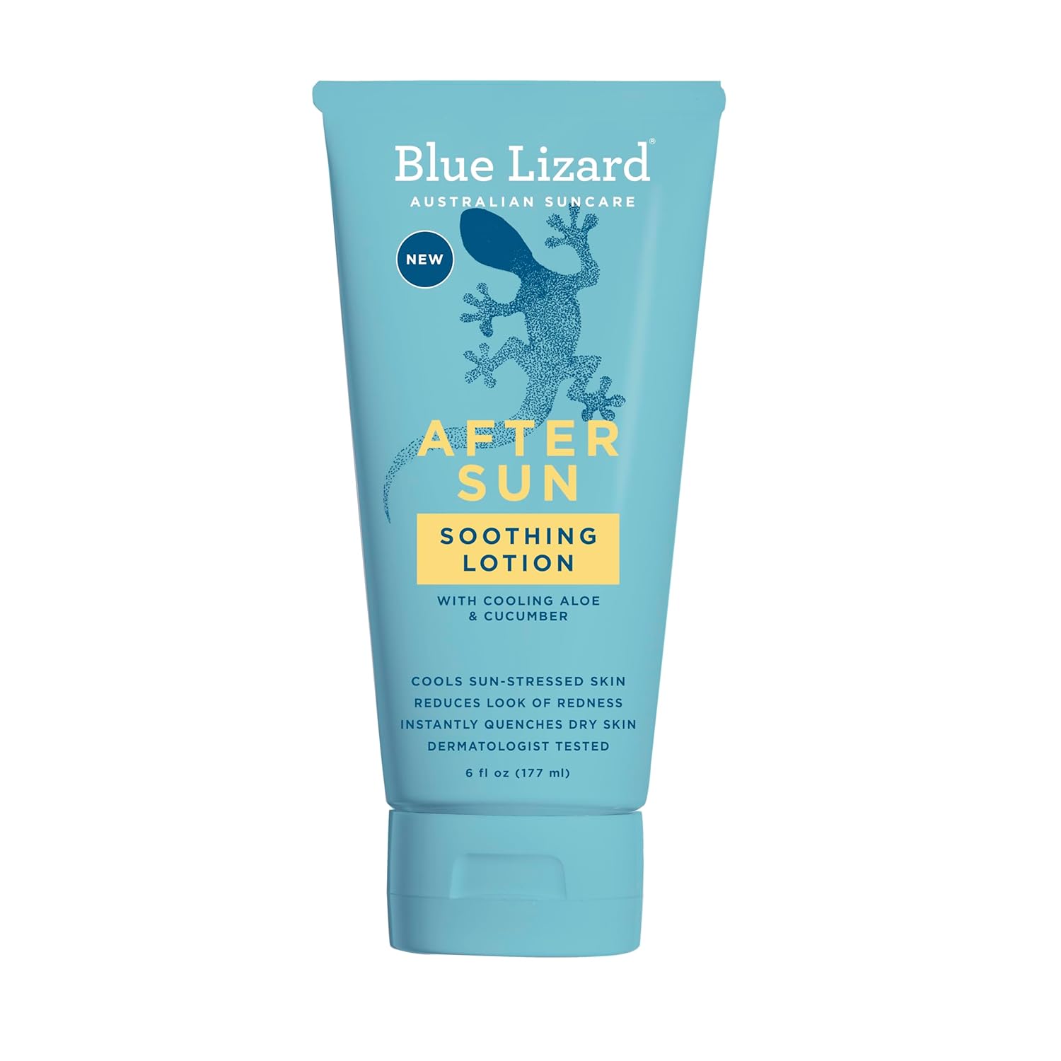 BLUE LIZARD After Sun Soothing Lotion, Lightweight Formula with Shea Butter, Soothes and Moisturizes, Proven to Reduce the Look of Redness, Instant Hydration, Vegan, Hypoallergenic, 6 oz.