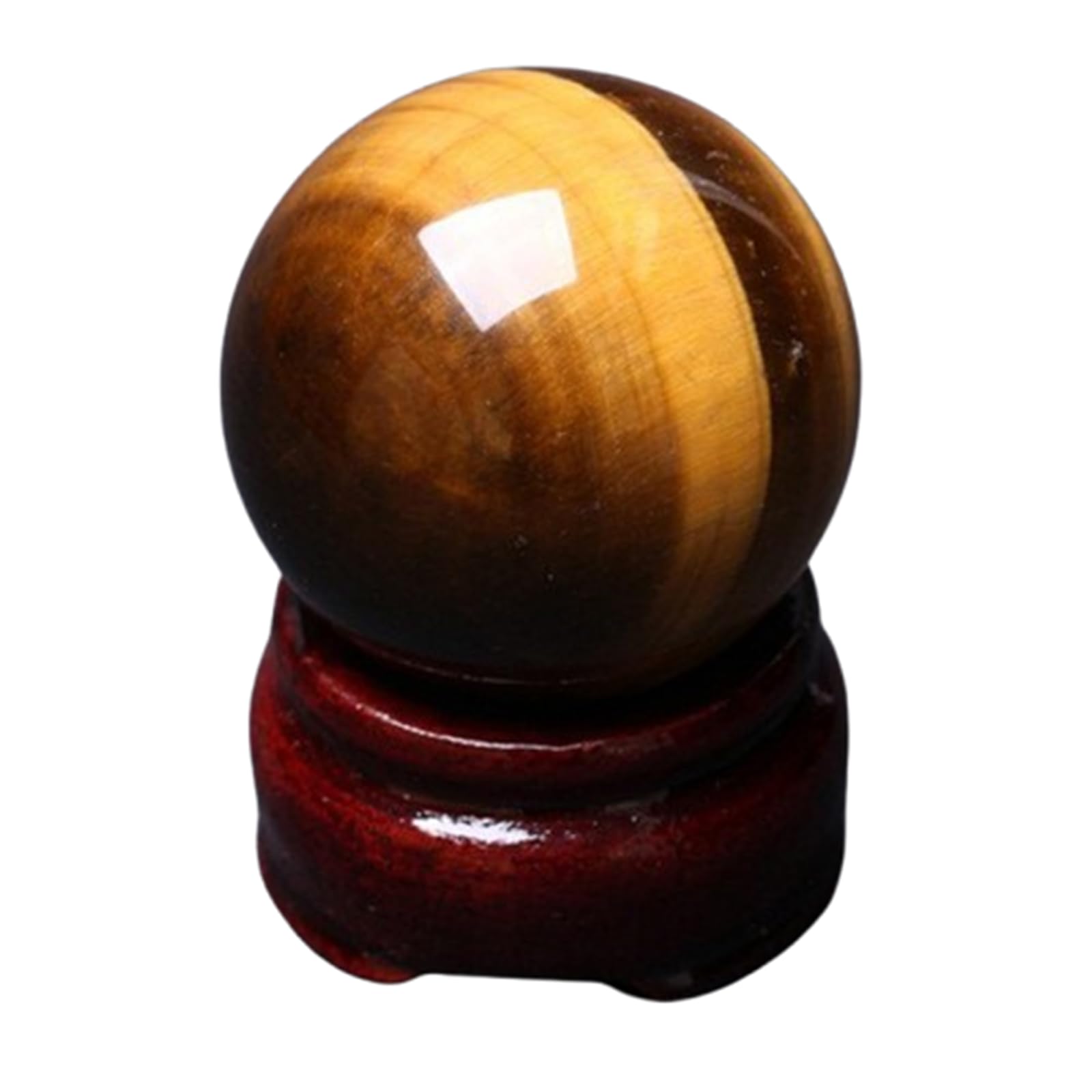 AARTERZZA Golden Tiger Eye Decorative Balls Crystal Ball Divination Sphere with Wood Stand Gemstone Large Round Feng Shui,10cm/3.9in