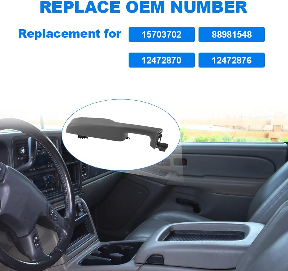JDMON Front Right Passenger Interior Door Armrest Handle Replacement for 1999-2006 Chevy Suburban Avalanche Tahoe GMC Yukon Cadillac Escalade Replacement for 88981547 15703701 15703702 Dark Gray