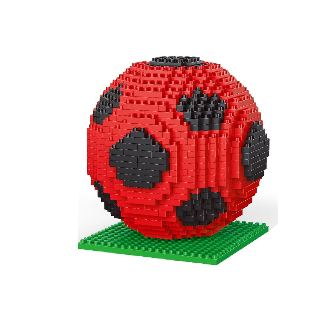 Soccer Ball Micro Building Blocks, Classic White & Red Football Brick Set, Fun DIY Toy for Teens & Sports Fans