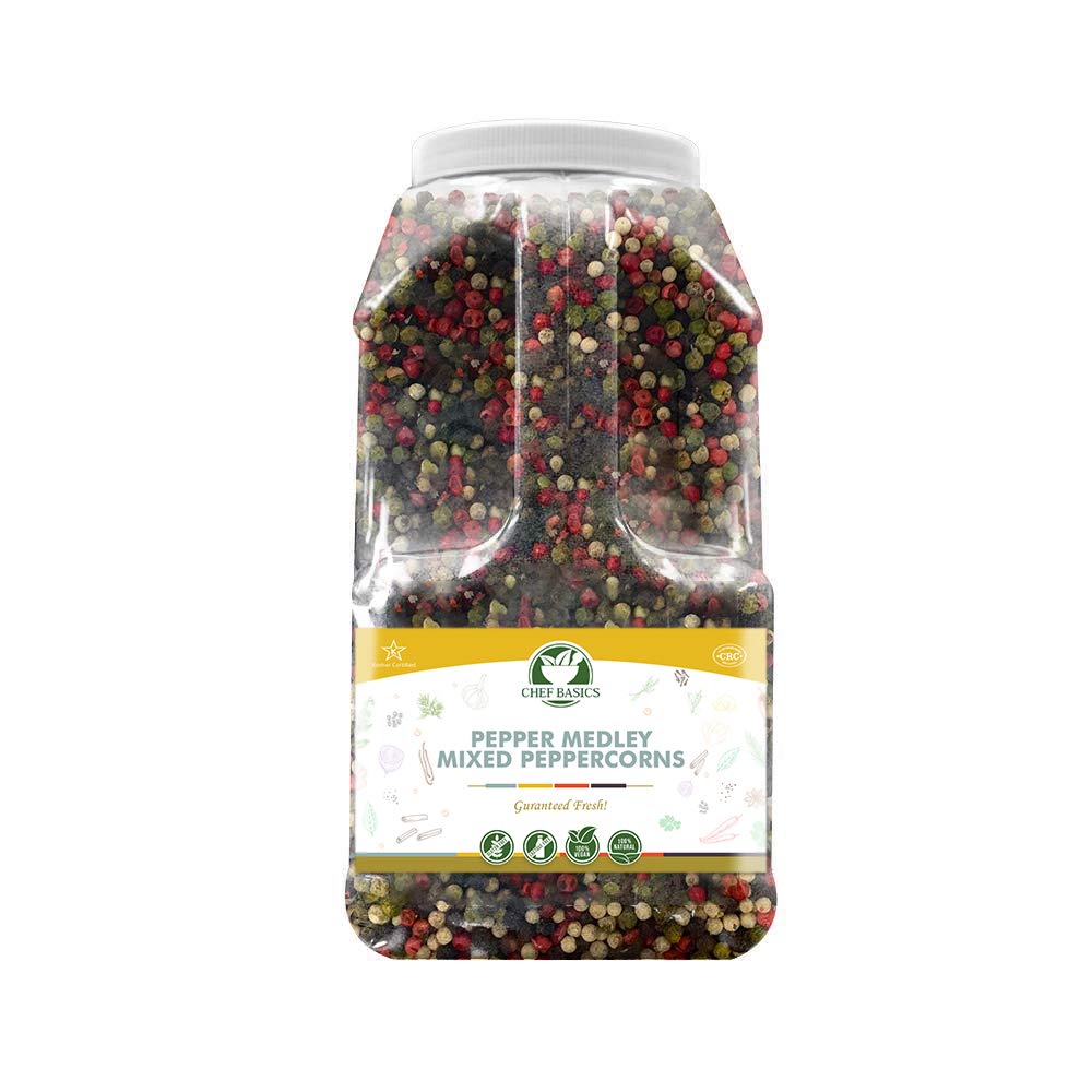 Mixed Peppercorns - Pepper Medley - Restaurant Quality - 5.5 Pound Giant Jar - Bulk Spices