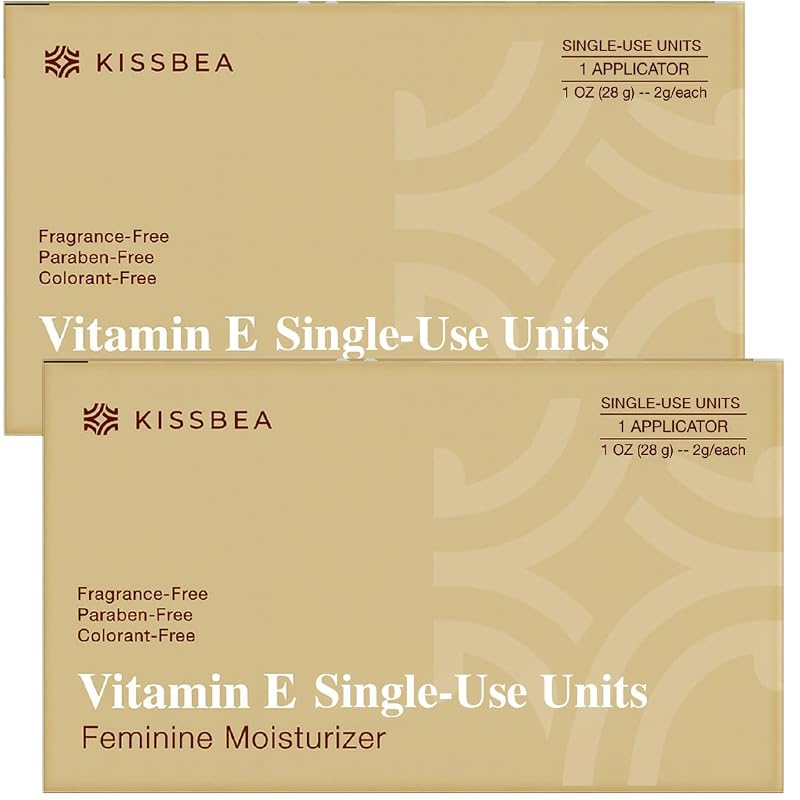 Kissbea Hidratante íntimo externo com vitamina E 35 UI, óleo de coco, manteiga de karité e esqualano, 28 unidades