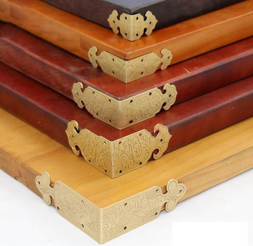 20 Protections D'angle Métalliques Style Vintage Doré - En Fer, 5,5x4x1,1 Cm - Pour Renforcer Et Décorer Boîtes, Meubles, Coffres, Tiroirs