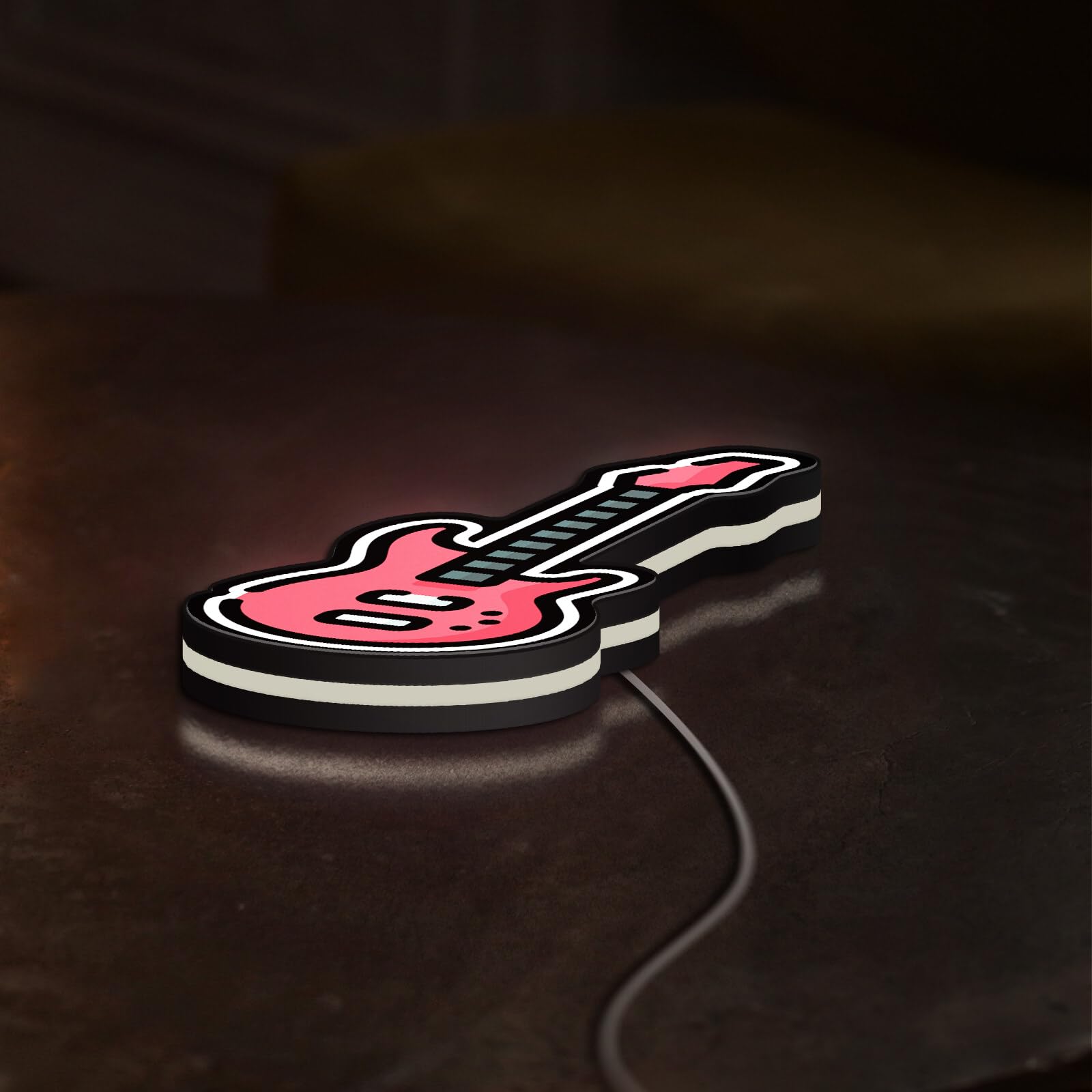 Scatola luminosa 3D a forma di basso elettrico, lampada decorativa per musicisti, sale prove di band e studi domestici (altezza 40,6 cm, 40 cm)
