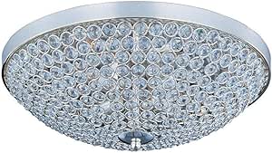 Maxim Glimmer-Four Light Flush Mount in Crystal style-15 Inches Wide by 5 inches high-Plated Silver Finish